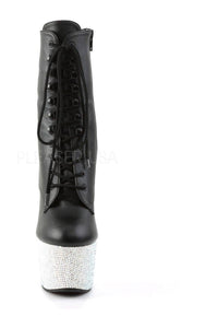 Pleaser BEJEWELED-1020-7 Platform Boot in Black Faux Leather