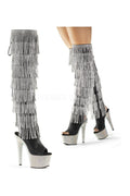 BEJEWELED-3019RSF-7 Platform Boot  | Black Faux Leather