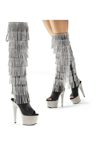 Pleaser BEJEWELED-3019RSF-7 Platform Boot in Black Faux Leather from SexyShoes.com