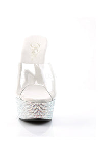 Pleaser BEJEWELED-601DM Platform Slide in Clear Vinyl