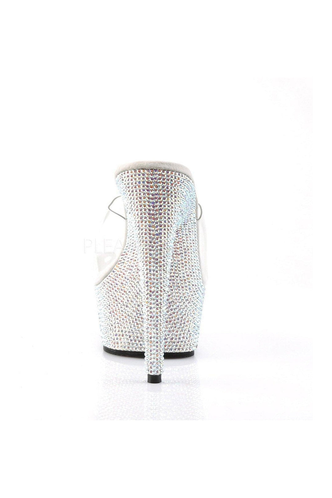 Pleaser BEJEWELED-601DM Platform Slide in Clear Vinyl