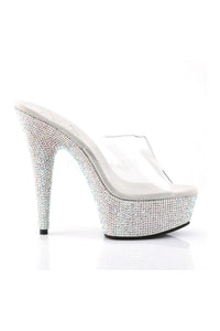 Pleaser BEJEWELED-601DM Platform Slide in Clear Vinyl