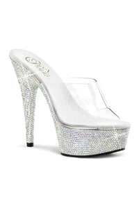 Pleaser BEJEWELED-601DM Platform Slide in Clear Vinyl from SexyShoes.com