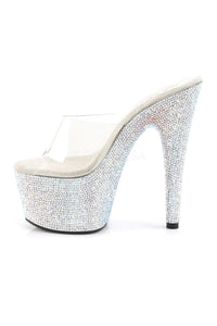 Pleaser BEJEWELED-701DM Platform Slide in Clear Vinyl
