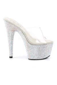Pleaser BEJEWELED-701DM Platform Slide in Clear Vinyl