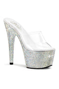 BEJEWELED-701DM Platform Slide  | Clear Vinyl