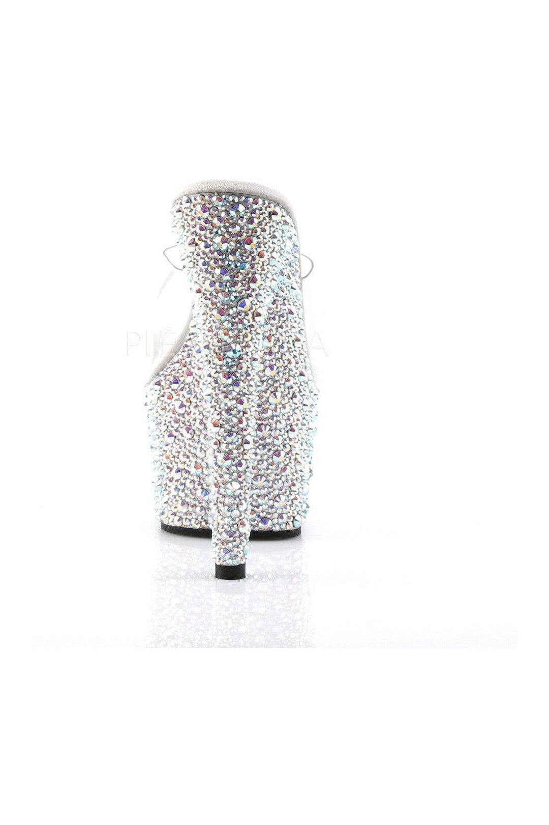 Pleaser BEJEWELED-701MS Platform Slide in Clear Vinyl