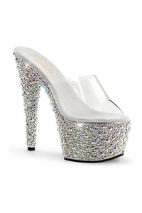 Pleaser BEJEWELED-701MS Platform Slide in Clear Vinyl from SexyShoes.com