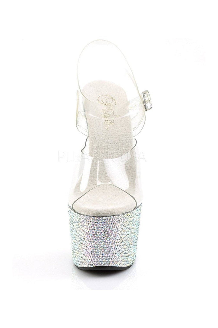 BEJEWELED-708DM Platform Sandal  | Clear Vinyl