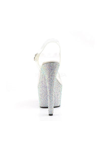 Pleaser BEJEWELED-708DM Platform Sandal in Clear Vinyl