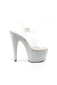 Pleaser BEJEWELED-708DM Platform Sandal in Clear Vinyl