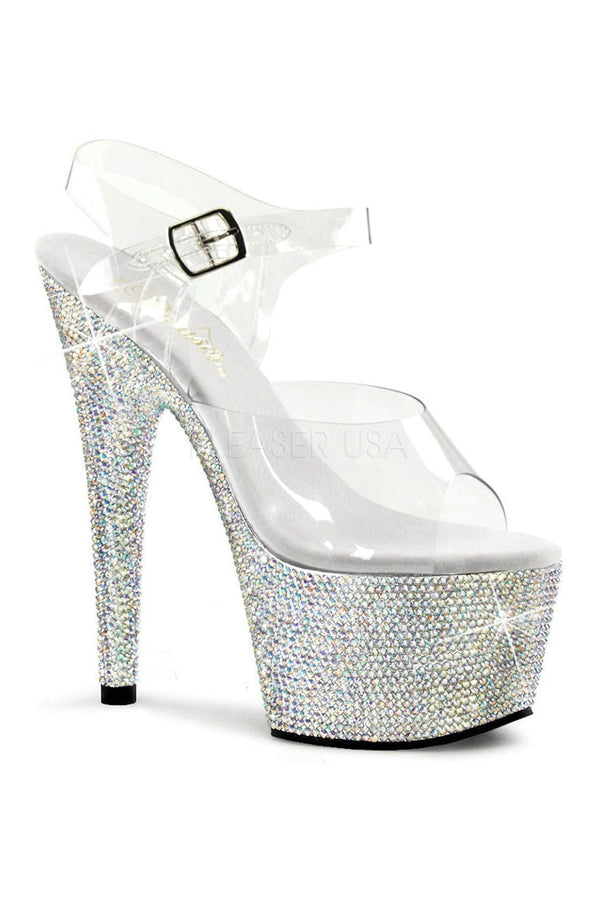 BEJEWELED-708DM Platform Sandal  | Clear Vinyl