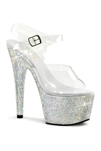 Pleaser BEJEWELED-708DM Platform Sandal in Clear Vinyl from SexyShoes.com