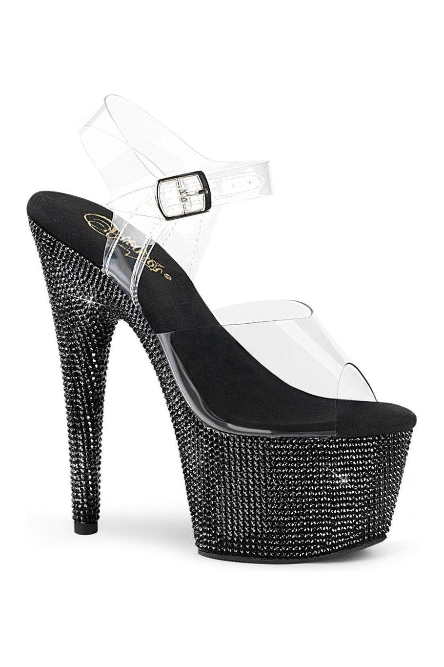 Pleaser BEJEWELED-708DM Sandal in Clear Vinyl from SexyShoes.com