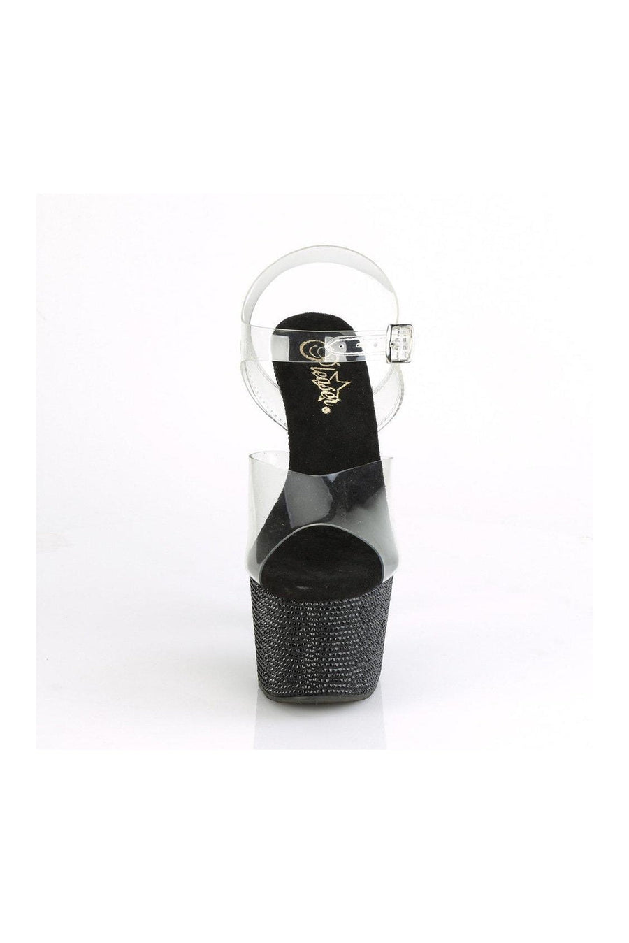 Pleaser BEJEWELED-708DM Sandal in Clear Vinyl