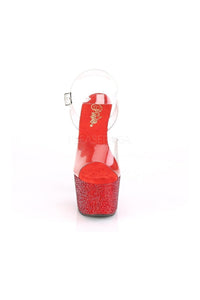 Pleaser BEJEWELED-708DM Exotic Platform Sandal in Clear Vinyl