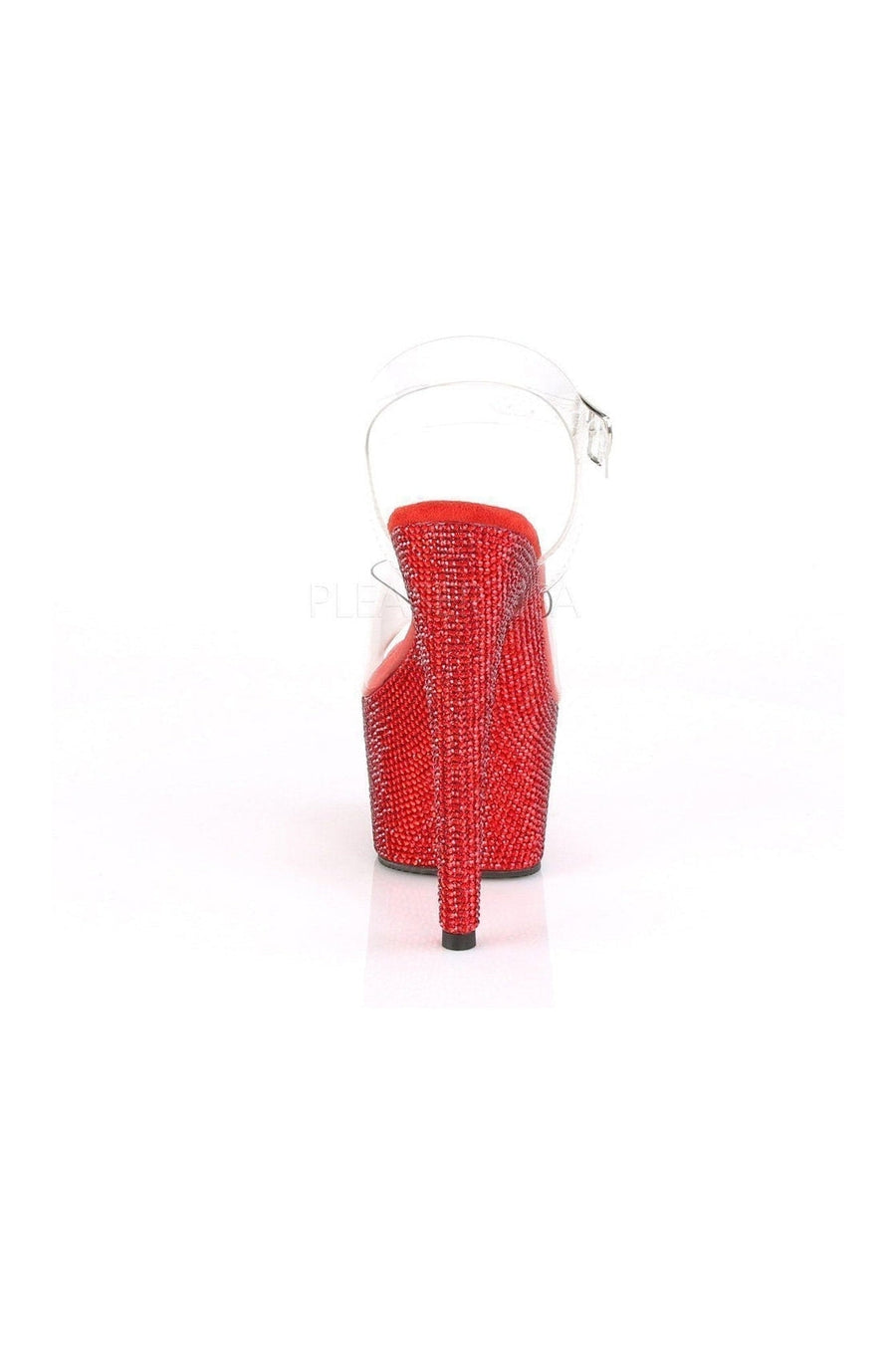 Pleaser BEJEWELED-708DM Exotic Platform Sandal in Clear Vinyl