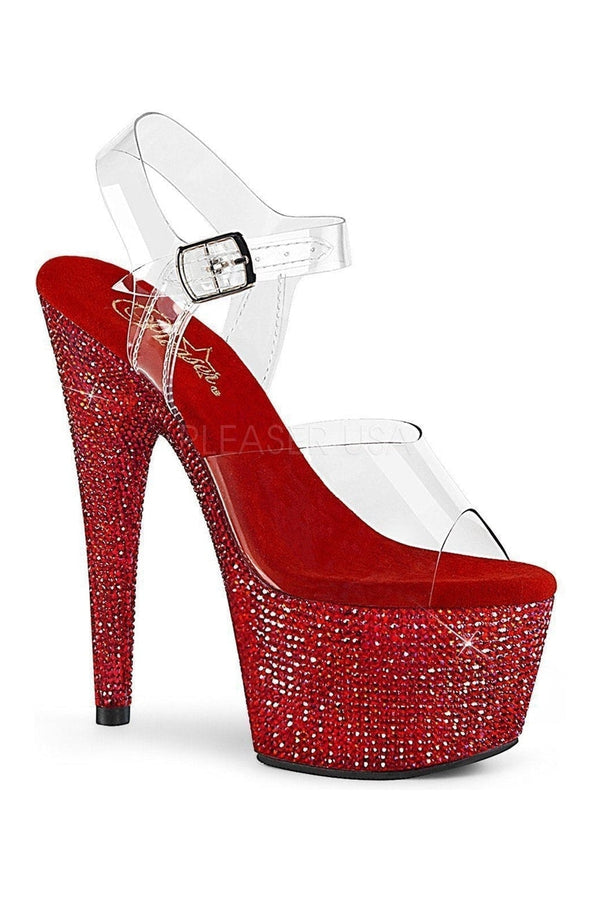 BEJEWELED-708DM Exotic Platform Sandal | Clear Vinyl