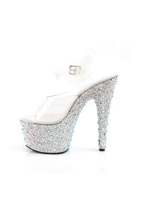 Pleaser BEJEWELED-708MS Platform Sandal in Clear Vinyl