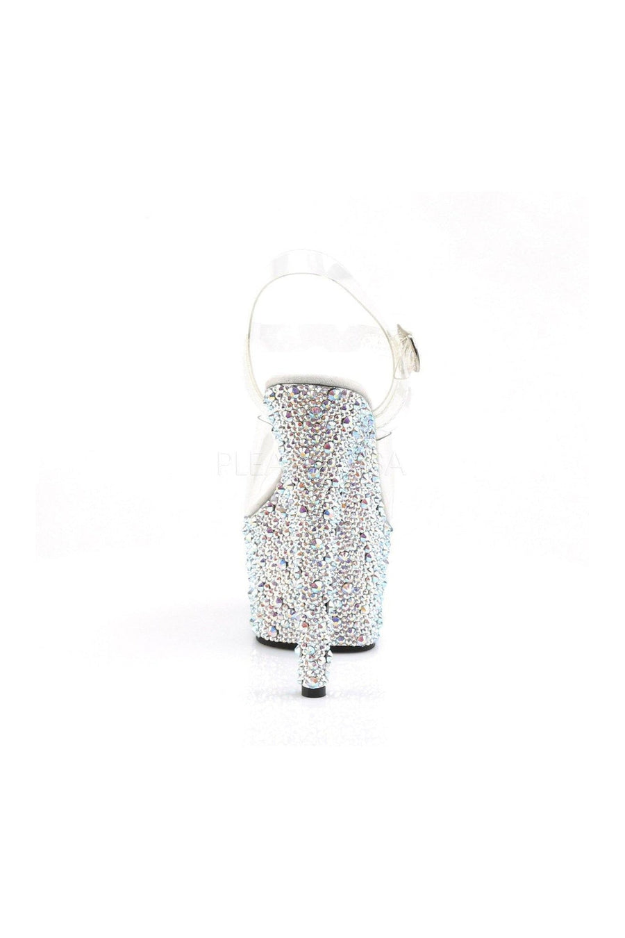 Pleaser BEJEWELED-708MS Platform Sandal in Clear Vinyl