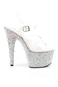 Pleaser BEJEWELED-708MS Platform Sandal in Clear Vinyl