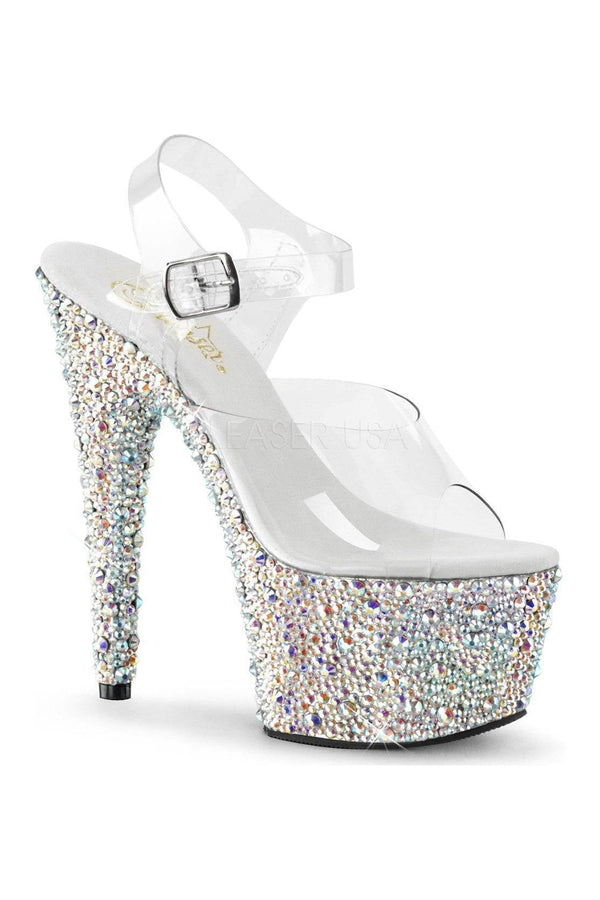 BEJEWELED-708MS Platform Sandal  | Clear Vinyl