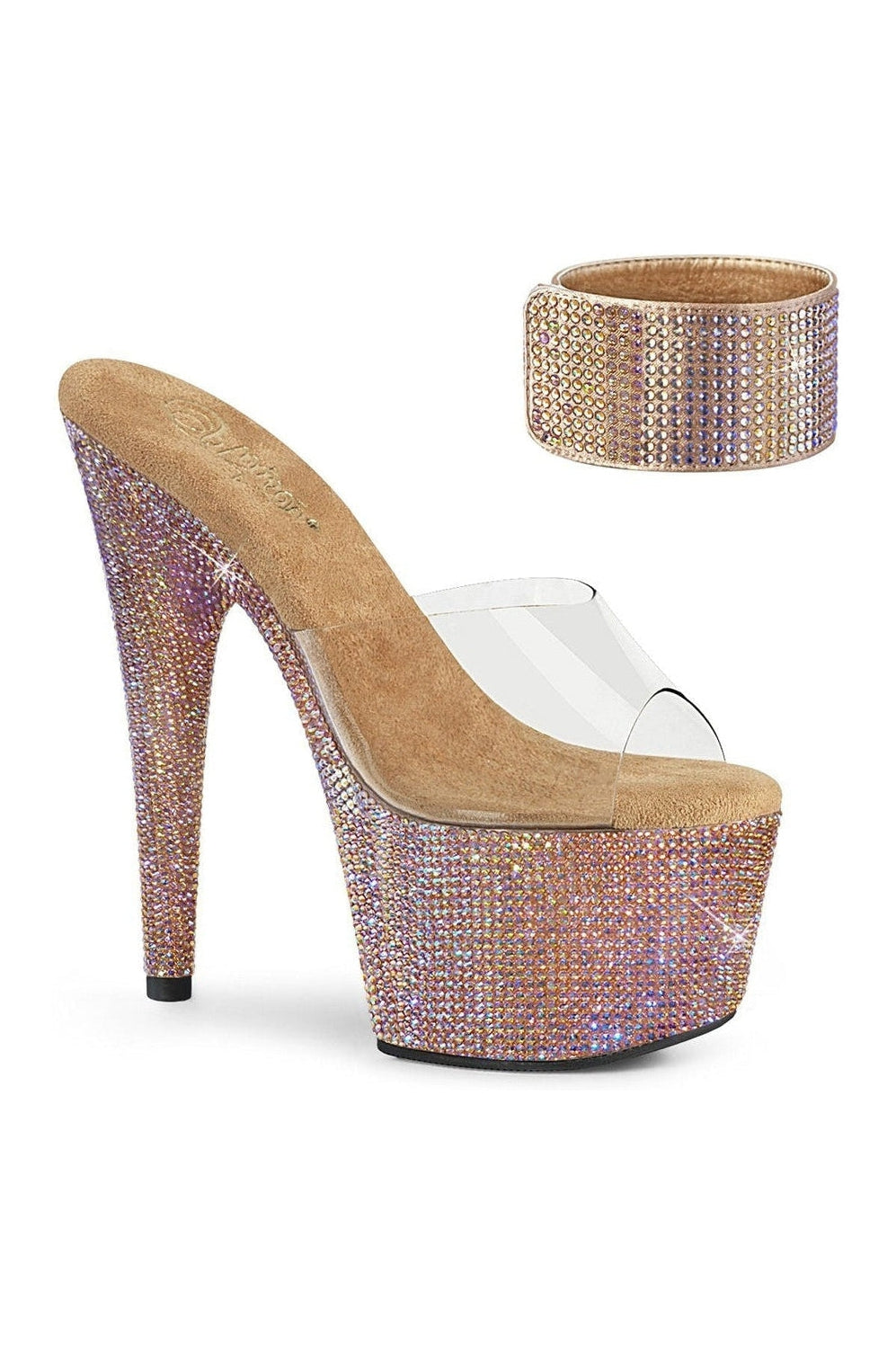 Pleaser Rose Gold Sandals Platform Stripper Shoes | Buy at Sexyshoes.com