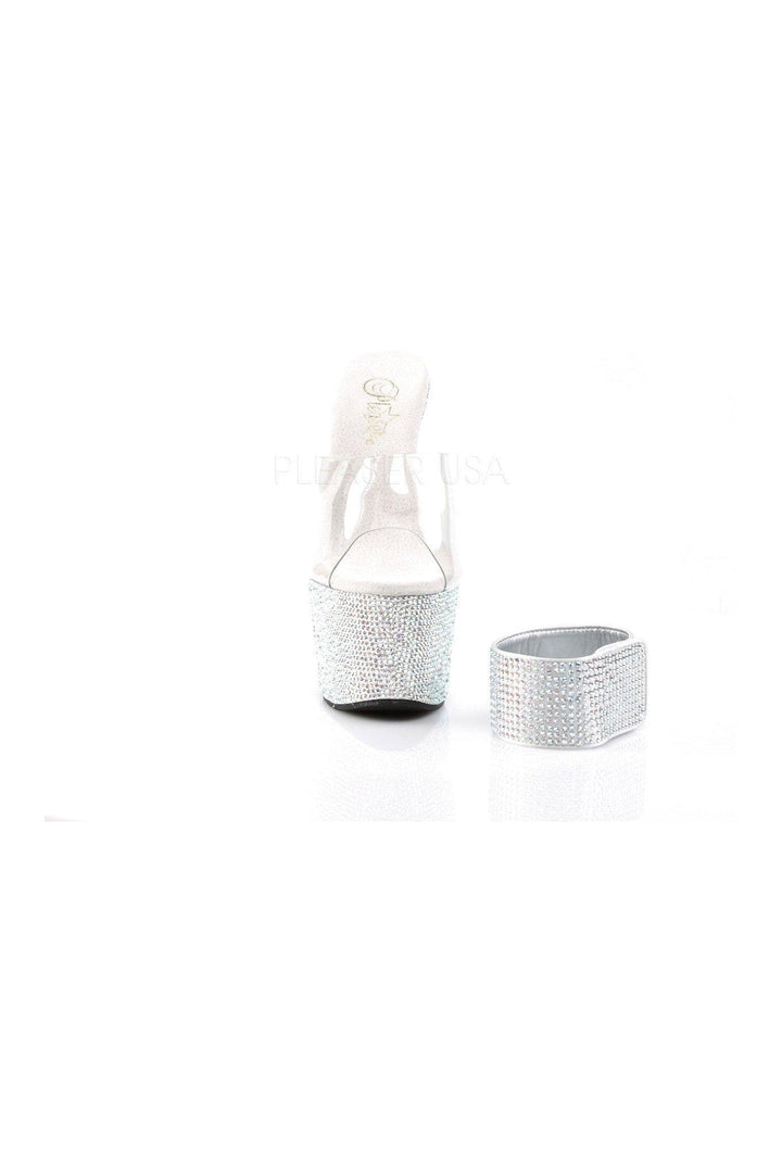 BEJEWELED-712RS Platform Sandal  | Clear Vinyl