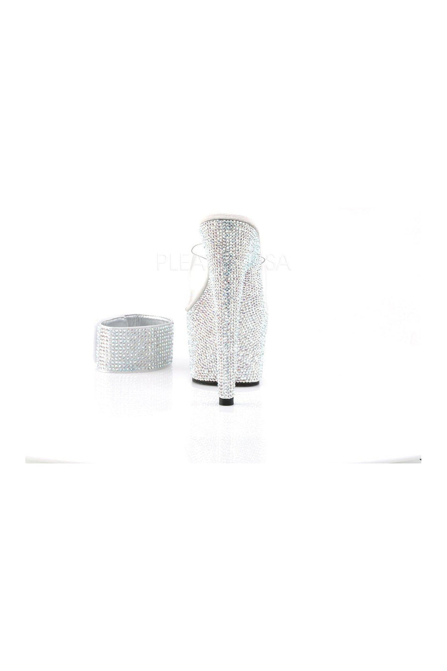 Pleaser BEJEWELED-712RS Platform Sandal in Clear Vinyl