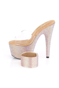 Pleaser BEJEWELED-712RS Sandal in Clear Vinyl