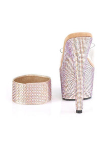 Pleaser BEJEWELED-712RS Sandal in Clear Vinyl