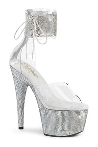 Pleaser BEJEWELED-724RS Exotic Sandal in Clear Vinyl from SexyShoes.com