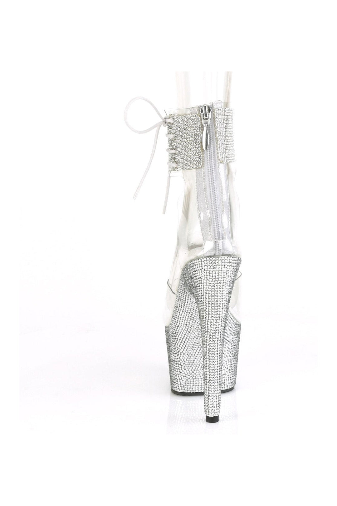 Pleaser BEJEWELED-724RS Exotic Sandal in Clear Vinyl