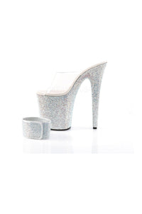 Pleaser BEJEWELED-812RS Platform Slide in Clear Vinyl