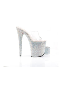 Pleaser BEJEWELED-812RS Platform Slide in Clear Vinyl