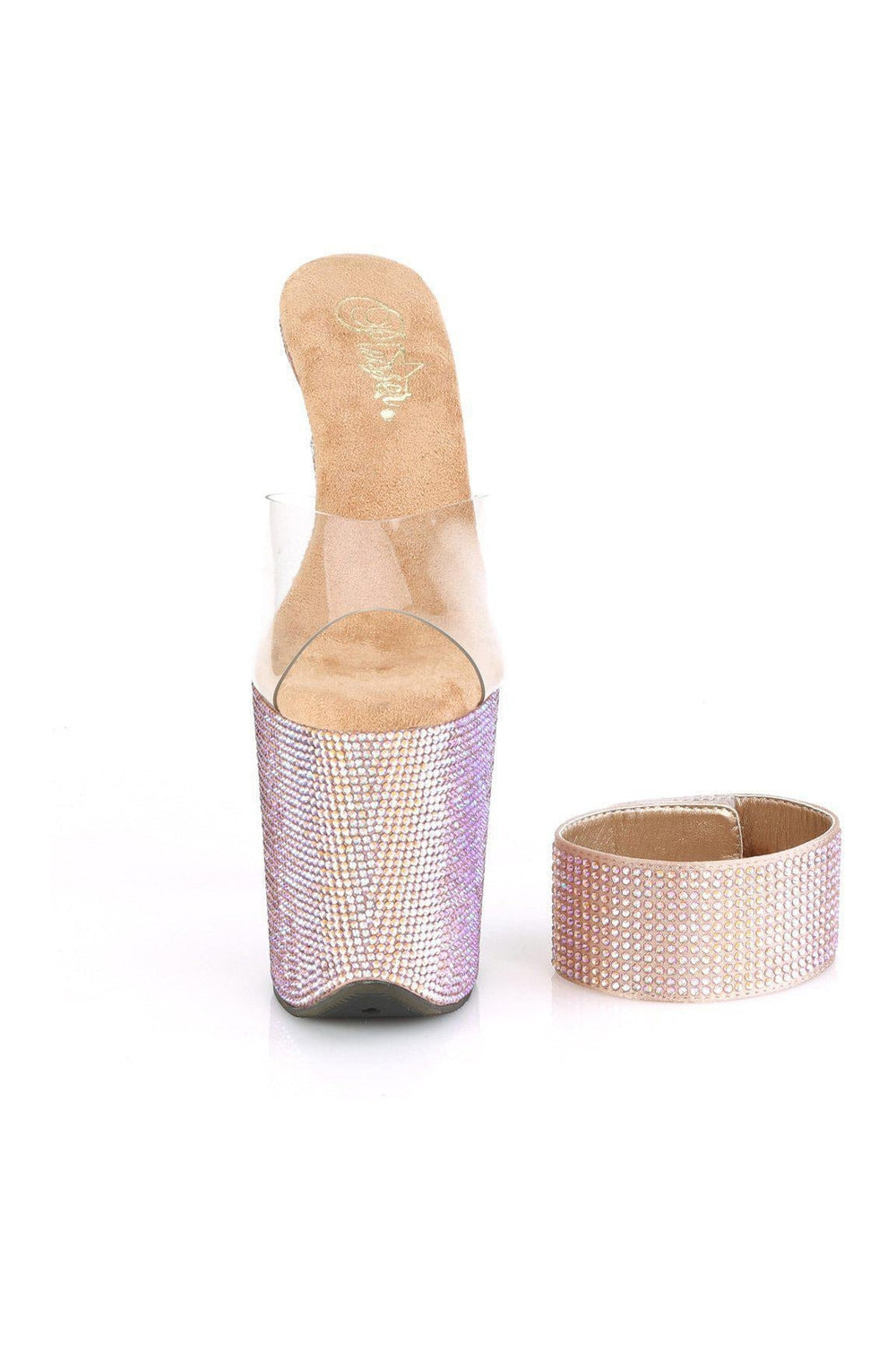 BEJEWELED-812RS Sandal | Clear Vinyl-Sandals-Pleaser-SEXYSHOES.COM