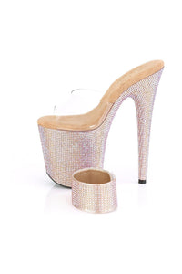 Pleaser BEJEWELED-812RS Sandal in Clear Vinyl