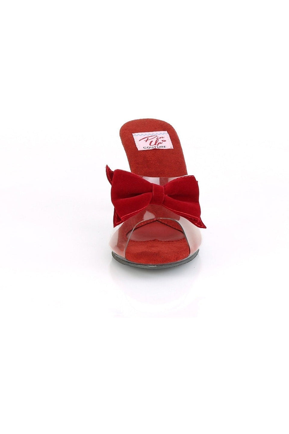 BELLE-301BOW Slide | Clear Vinyl-Slides-Pin Up Couture-SEXYSHOES.COM