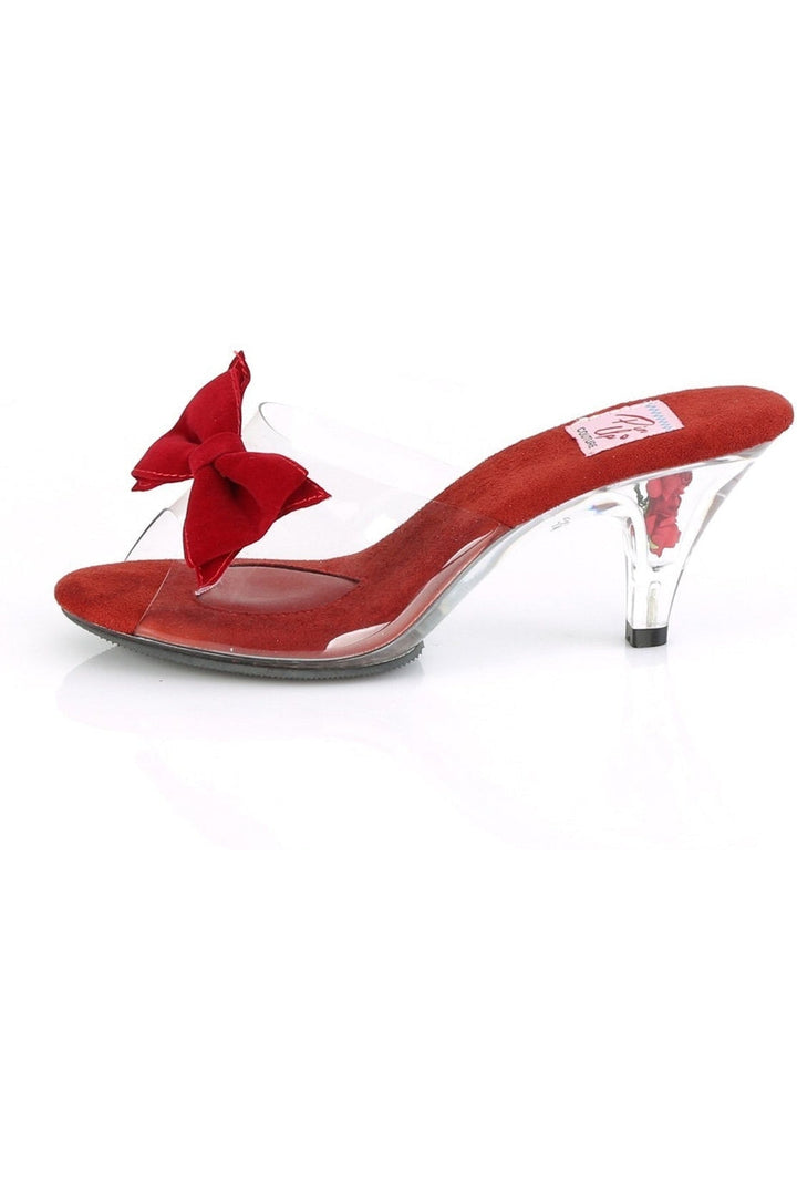 BELLE-301BOW Slide | Clear Vinyl-Slides-Pin Up Couture-SEXYSHOES.COM