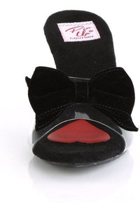 Pin Up Couture BELLE-301BOW Vintage Mule in Clear Vinyl