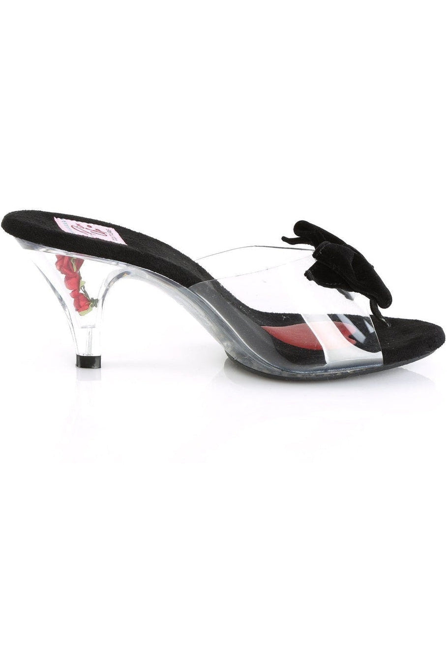 Pin Up Couture BELLE-301BOW Vintage Mule in Clear Vinyl