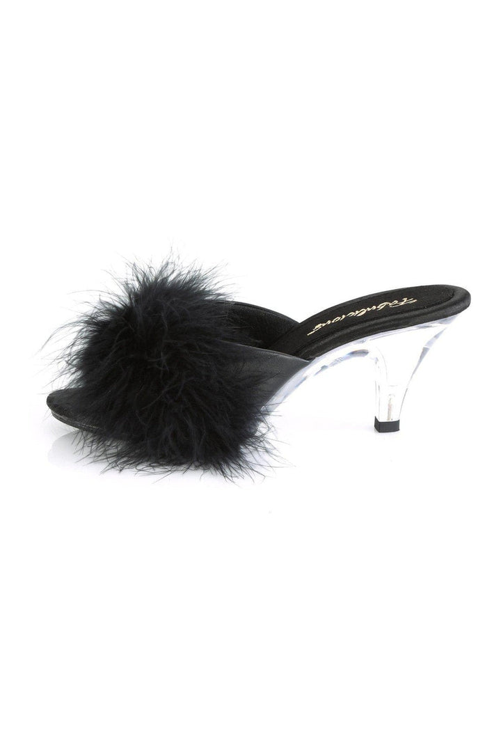 BELLE-301F Slide | Black Faux Leather-Slides-Fabulicious-SEXYSHOES.COM