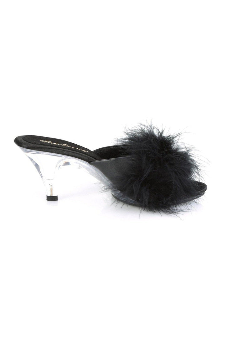 BELLE-301F Slide | Black Faux Leather-Slides-Fabulicious-SEXYSHOES.COM