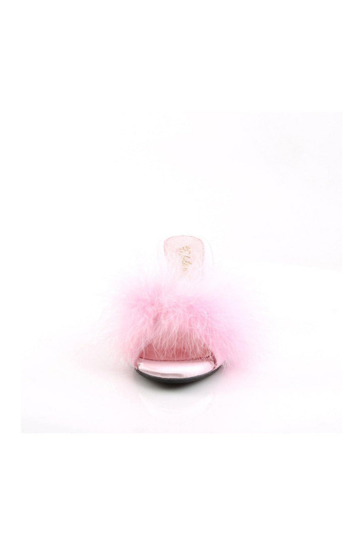 BELLE-301F Slide | Pink Faux Leather