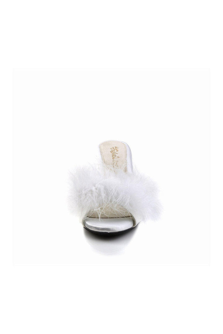 BELLE-301F Slide | White Faux Leather
