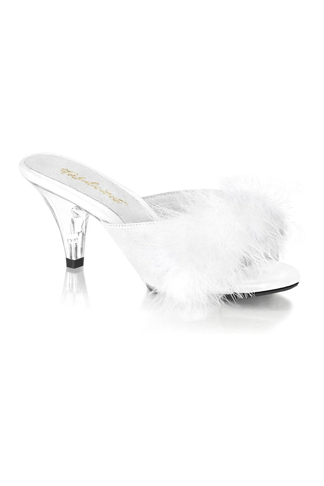 Fabulicious BELLE-301F Slide in White Faux Leather from SexyShoes.com