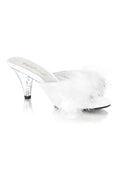BELLE-301F Slide | White Faux Leather