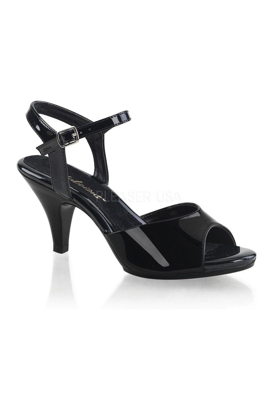 Fabulicious BELLE-309 Sandal in Black Patent from SexyShoes.com