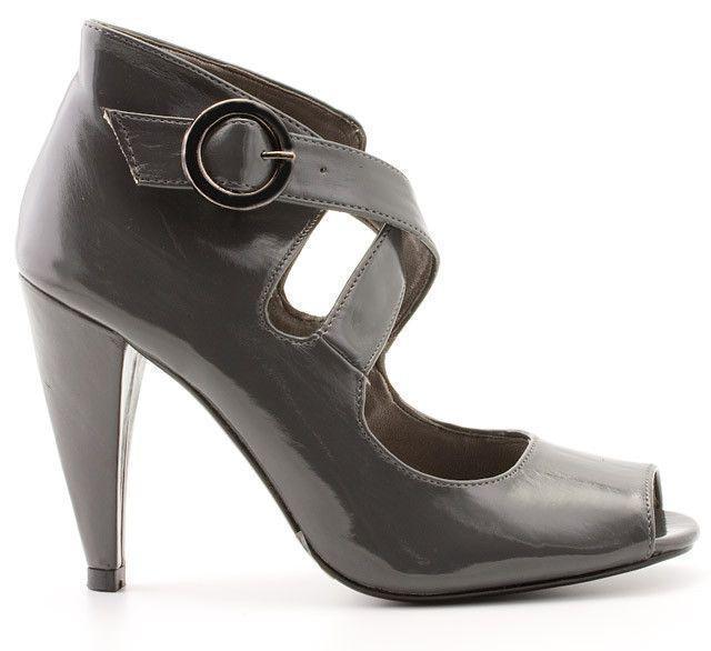 Fashion Bay BELTED PUMP OPEN TOE GREY in GREY Faux Leather from SexyShoes.com