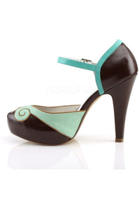 Pin Up Couture BETTIE-17 Pumps in Brown Faux Leather